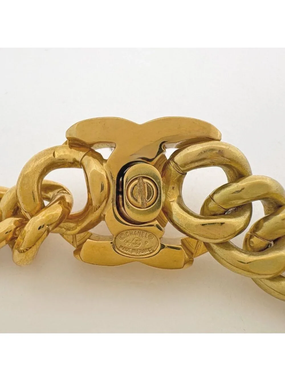 Chanel CC Logo Chain Necklace Turnlock Gold Plated